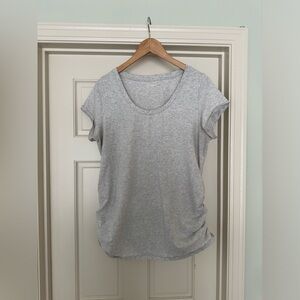 Old Navy Maternity Scoop Neck Tee, Light Heather Gray, XL